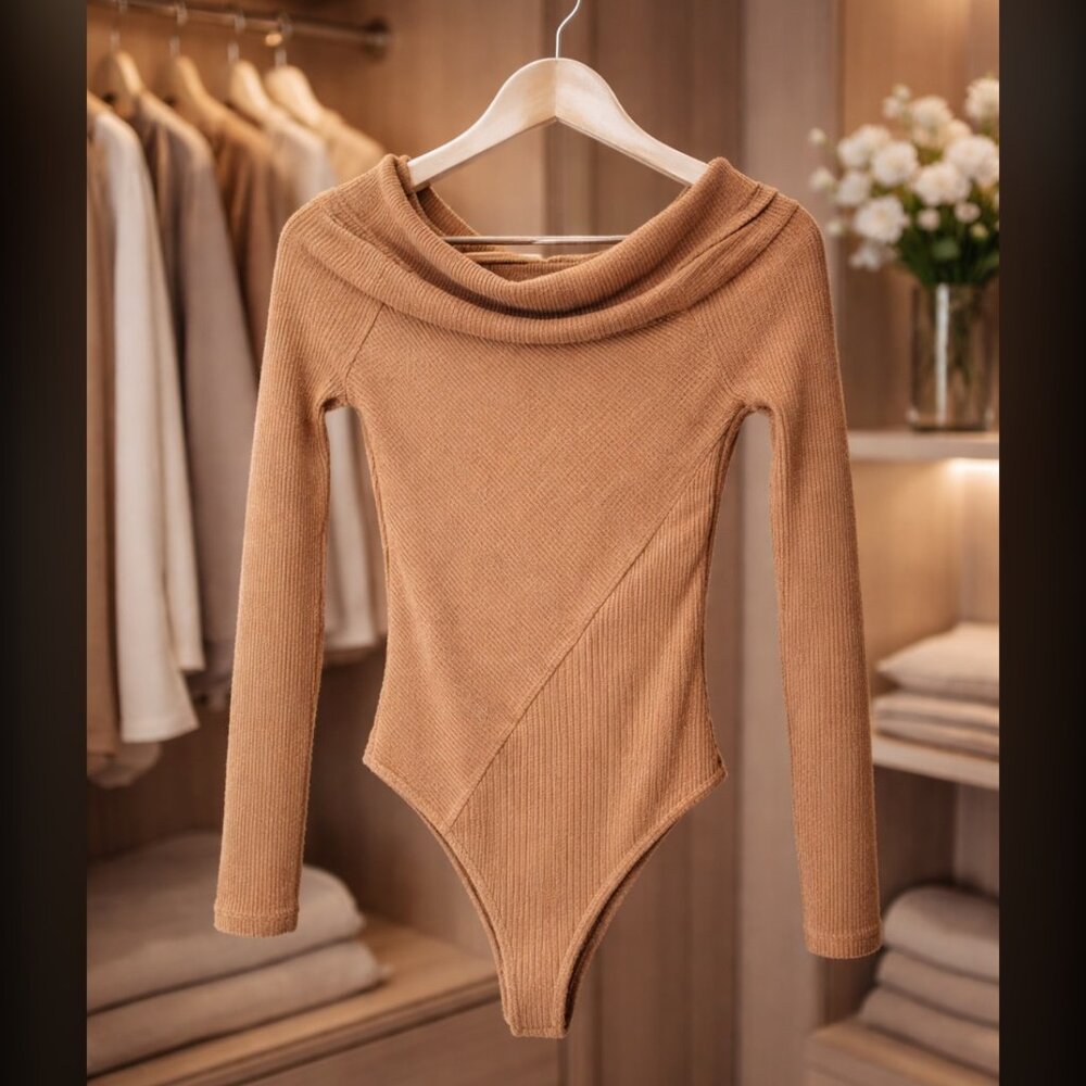 Free People "Intimately" Autumn Cozy Bodysuit, Size Small